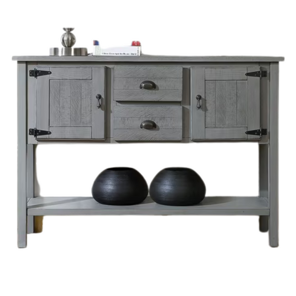 SPOFLYINN 48'' Solid Wood Sideboard Cabinet With 2 Drawers