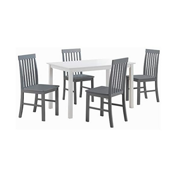 5-Piece Modern Farmhouse Wood Small Kitchen Table & 4 Chairs Set
