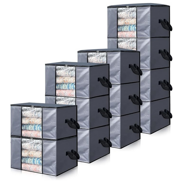 12-Pack 90L Extra Large Heavy Duty Moving Bags with Handles & Zipper