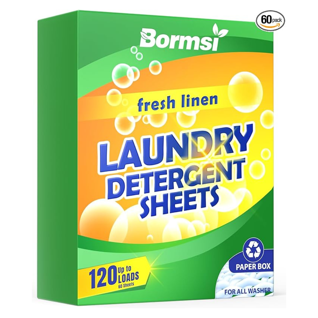 Bormsi Fresh Scent Laundry Soap Detergent 60 Sheets (120 Loads)