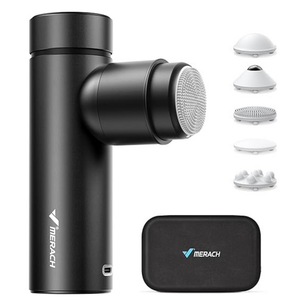 Merach Mini Percussion 8mm Amplitude Massage Gun w/ 5 Heads