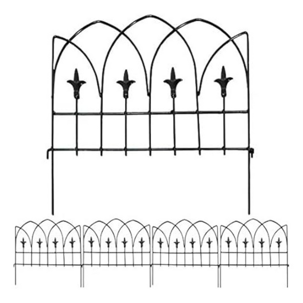 Set Of 5 Sunnydaze Bayonne 8ft Garden Fence Panels