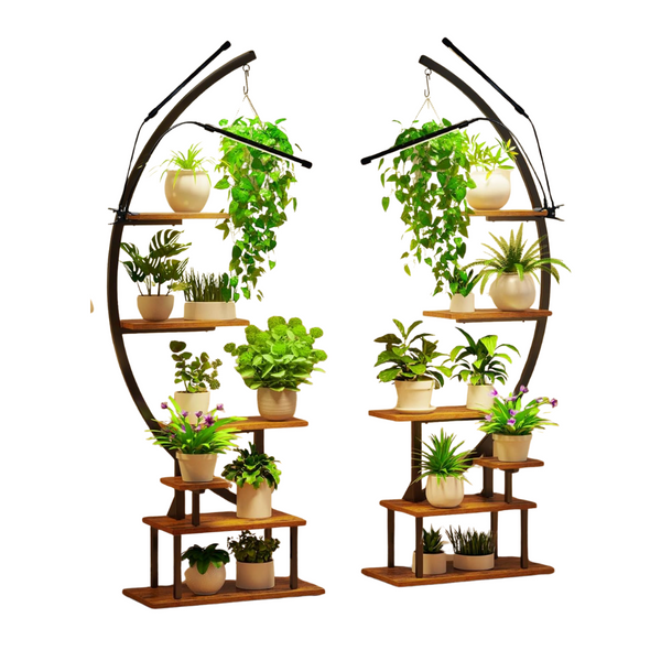 2-Pack Greenstell 7-Tier Plant Stand With Grow Light