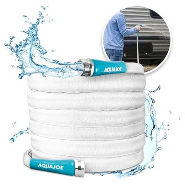 Aqua Joe 50ft Expandable RV Hose W/Flexible Fiber Jacket