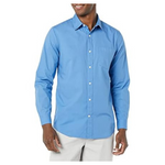 Amazon Essentials Men's Long-Sleeve Poplin Shirt (Various)