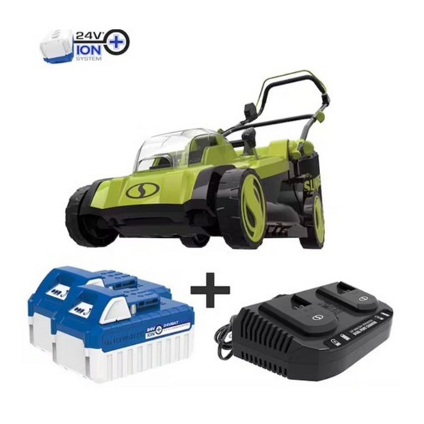 Sun Joe 24 Volt 17" Lawn Mower With Battery & Charger