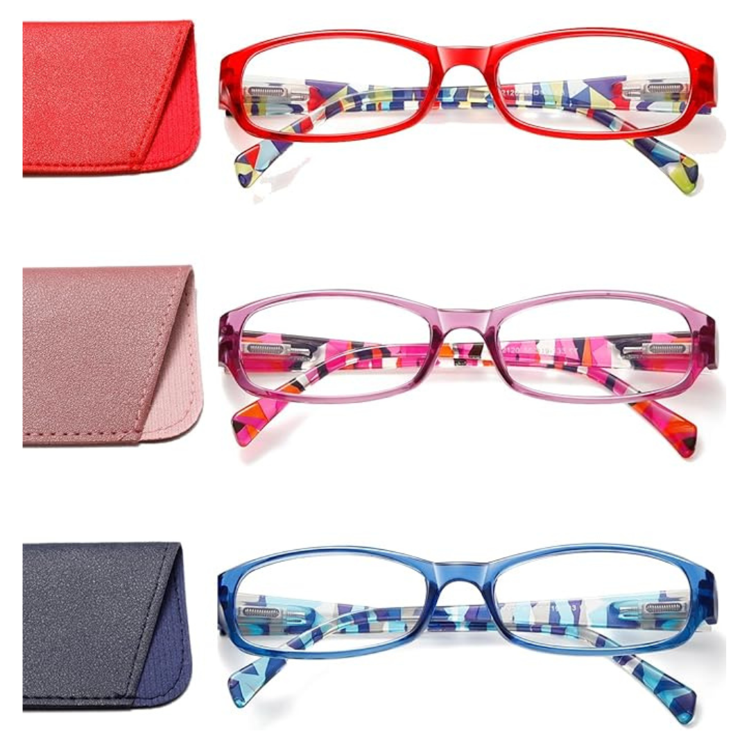 3-Pack Women's Blue Light Blocking Readers Eyeglasses