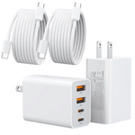 2-Pack 40W USB-C 4-Port PD Power Adapter Charger