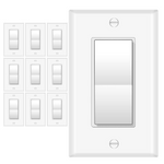 10-Pack 3-Way Paddle Rocker Light Switch With Wallplate