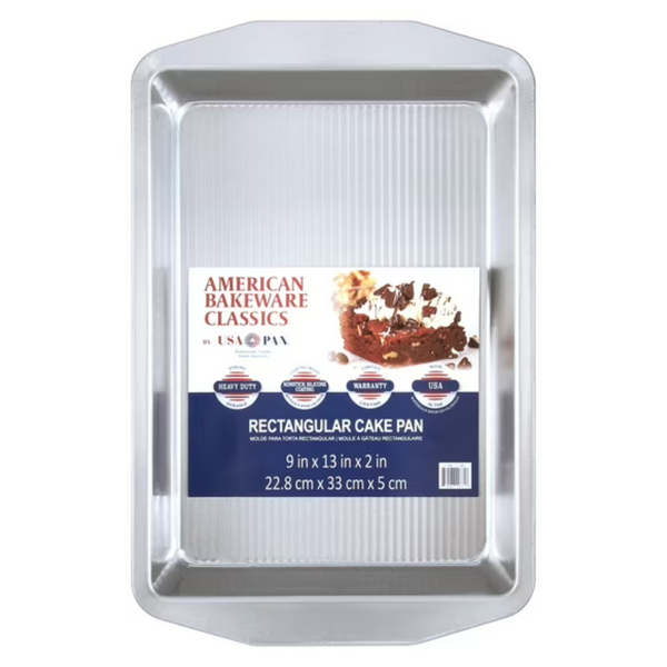 13"x9"x2" USA Pan Aluminized Steel Rectangular Bakeware Pan