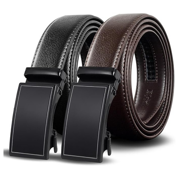 2-Pack Men's Leather Ratchet Adjustable Belts (Various)