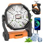 20000mAh Rechargeable Cordless 4-Speed Quiet Camping Fan With LED Light