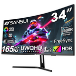 Sansui ES-G34C5 34" Curved WQHD 165Hz 1ms HDR Freesync Gaming Monitor