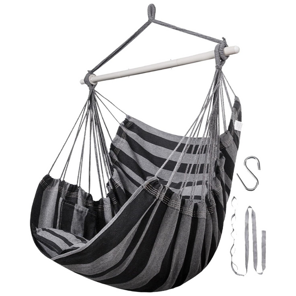 Lulladle Heavy Duty Hanging Rope Swing Hammock Chair, 500 lbs Capacity