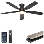 52" Low Profile Ceiling Fan W/ LED Light & App/Remote Control (3 Colors)
