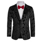 Grace Karin Men's Floral Slim Fit Velvet Tuxedo
