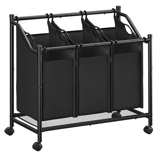 SONGMICS 3 x 11.9 Gallons Laundry Sorter Rolling Basket