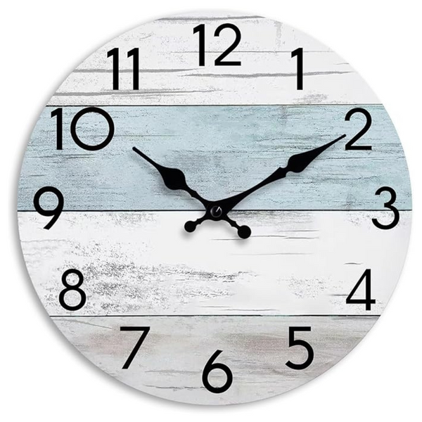 8" Analog Silent Non-Ticking Wooden Wall Clocks