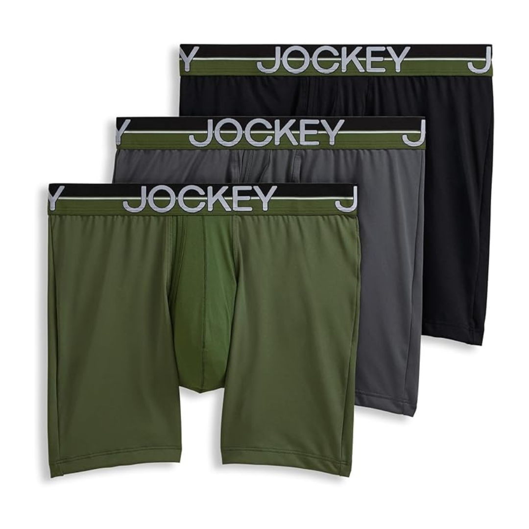 3-Pack Jockey Men's Infinite Cool Microfiber Stretch 6" Boxer Brief (Various)