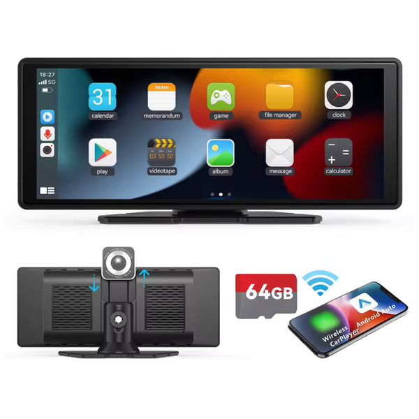Portable 10.26" HD Touchscreen Wireless Carplay Car Stereo