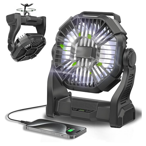 20400mAh Rechargeable Portable Fan W/Lantern