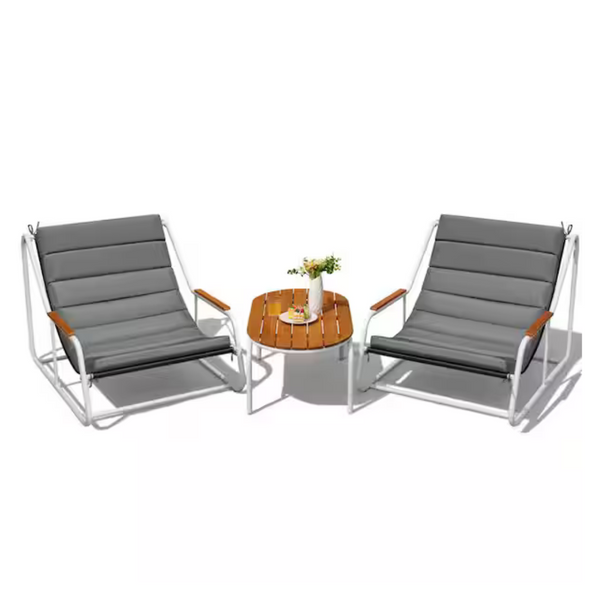 3-Pieces Tozey Metal Patio Conversation Set
