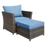 6-Piece Bella Gray Wicker Outdoor Sectional Set