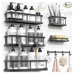 6-Pack Large Shower Caddy Organizer W/ Soap Holder & Hooks