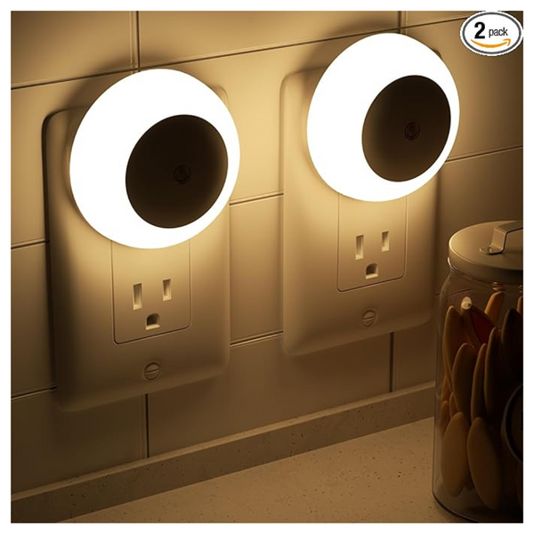 2-Pack Plug Into Wall LED Night Lights With Sensor