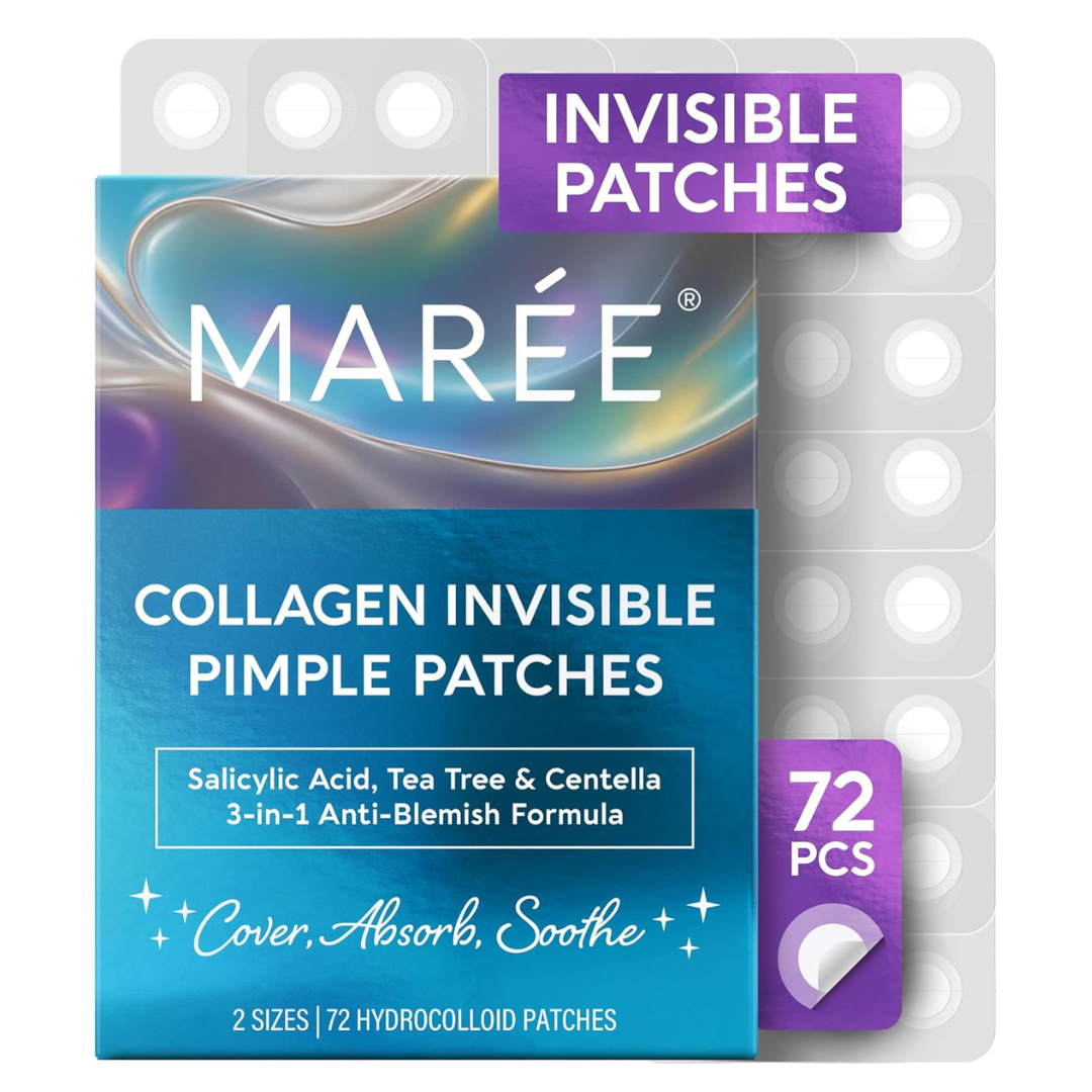 72-Pack Maree Collagen Invisible Hydrocolloid Pimple Patches