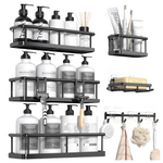 6-Pack Large Shower Caddy Organizer W/ Soap Holder & Hooks