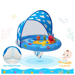ZIZZ Inflatable Baby Pool Float With UPF50+ Sun Protection Canopy