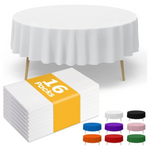16-Pack 84" Round Disposable White Plastic Table Clothes