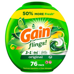 4-Pack Of 76-Count Gain Flings Laundry Detergent Soap Pacs (Original)