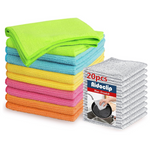 20-Piece 12" Microfiber Cleaning Cloth & Wire Dishwashing Rag Set