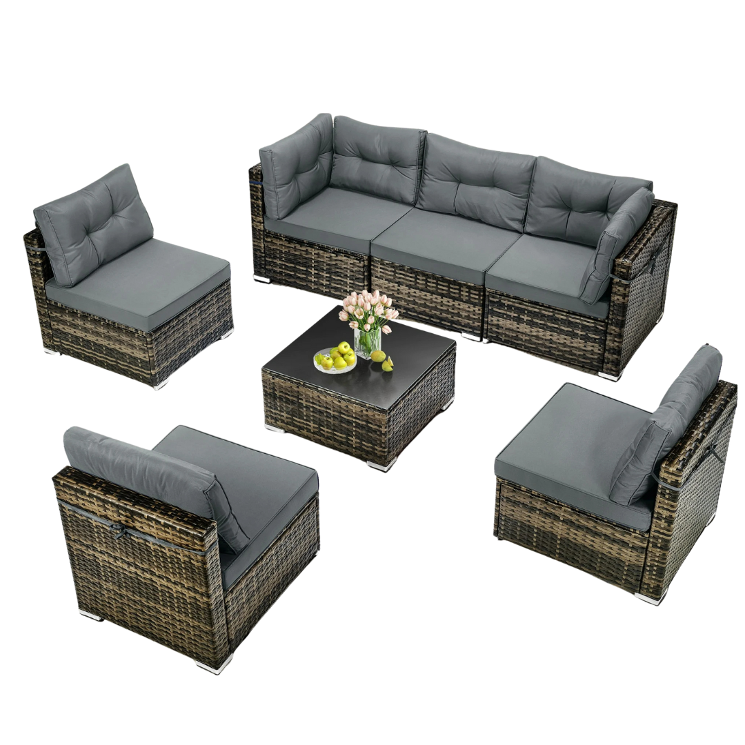 Segmart 7-Piece Outdoor Rattan Sectional Sofa Set (Various)