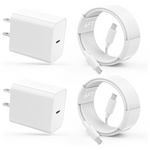 2-Pack Qntry 20W USB-C Fast Wall Charger With 6ft Cables