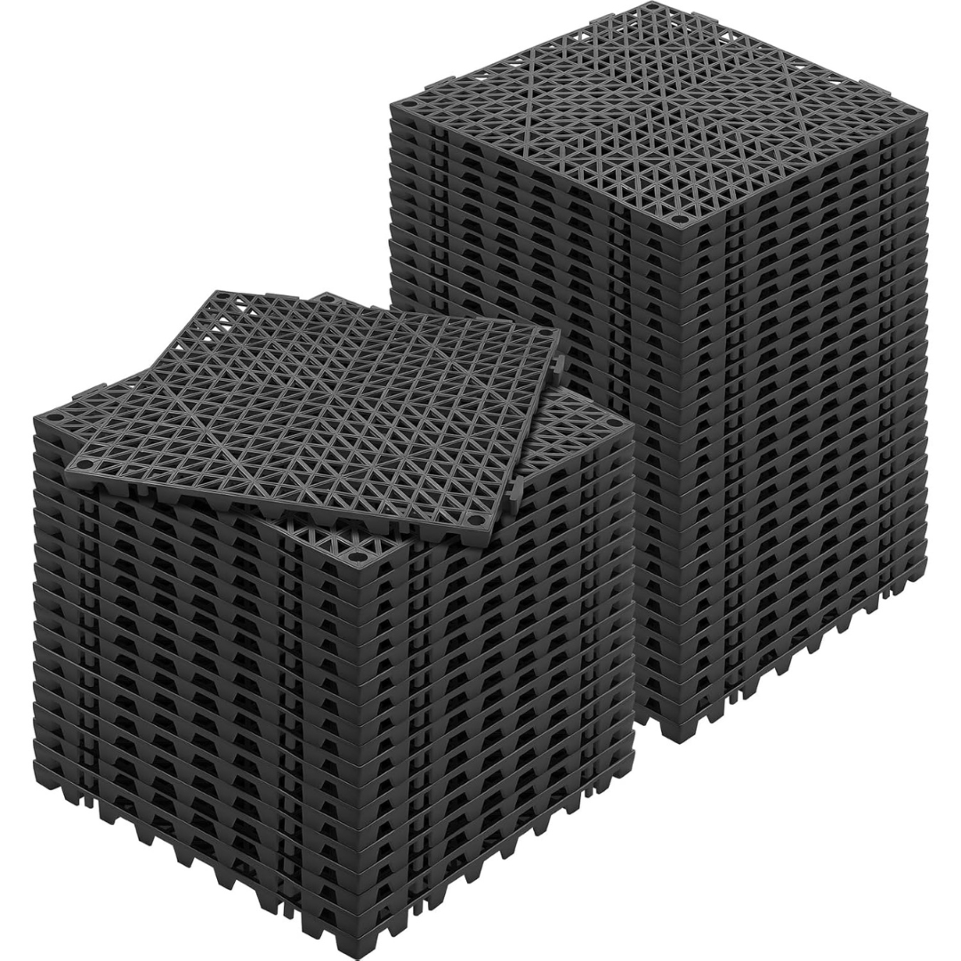 50-Piece Vevor 12" x 12" Non-Slip Interlocking Drainage Floor Tiles