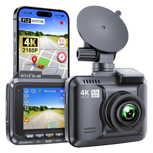 Rove R2-4K 2.4" 4K UHD Dash Cam With WiFi, GPS, & Night Vision