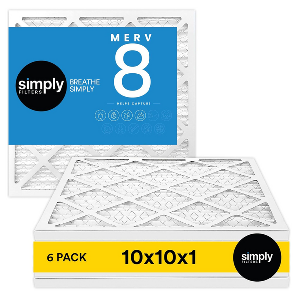 6-Pack Simply Filters 10x10x1 MERV 8 MPR 600 Air Filter