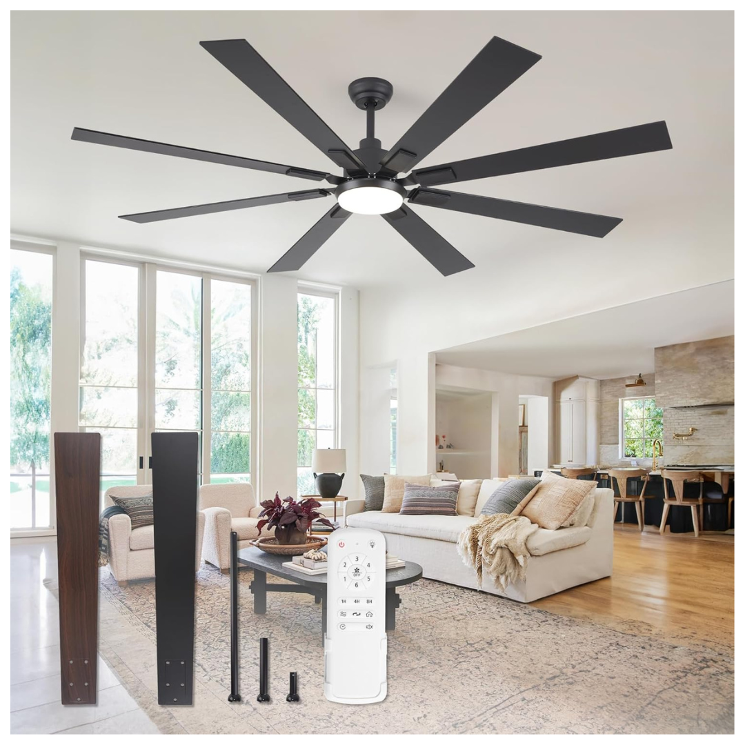 ZMISHIBO 72" Indoor/Outdoor Modern Large Ceiling Fans