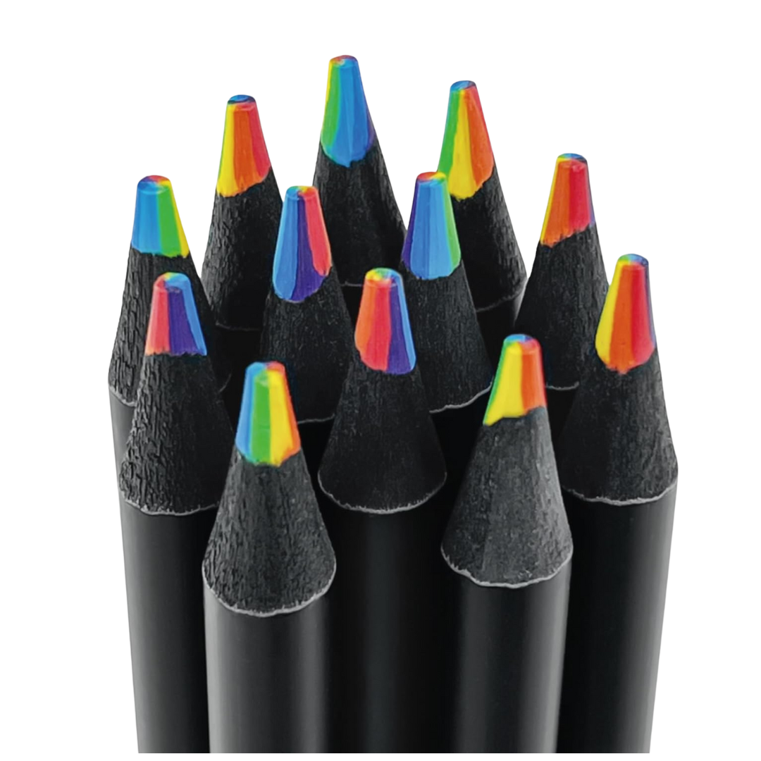 12-Count Ohome Rainbow Colored Arts And Crafts Pencils