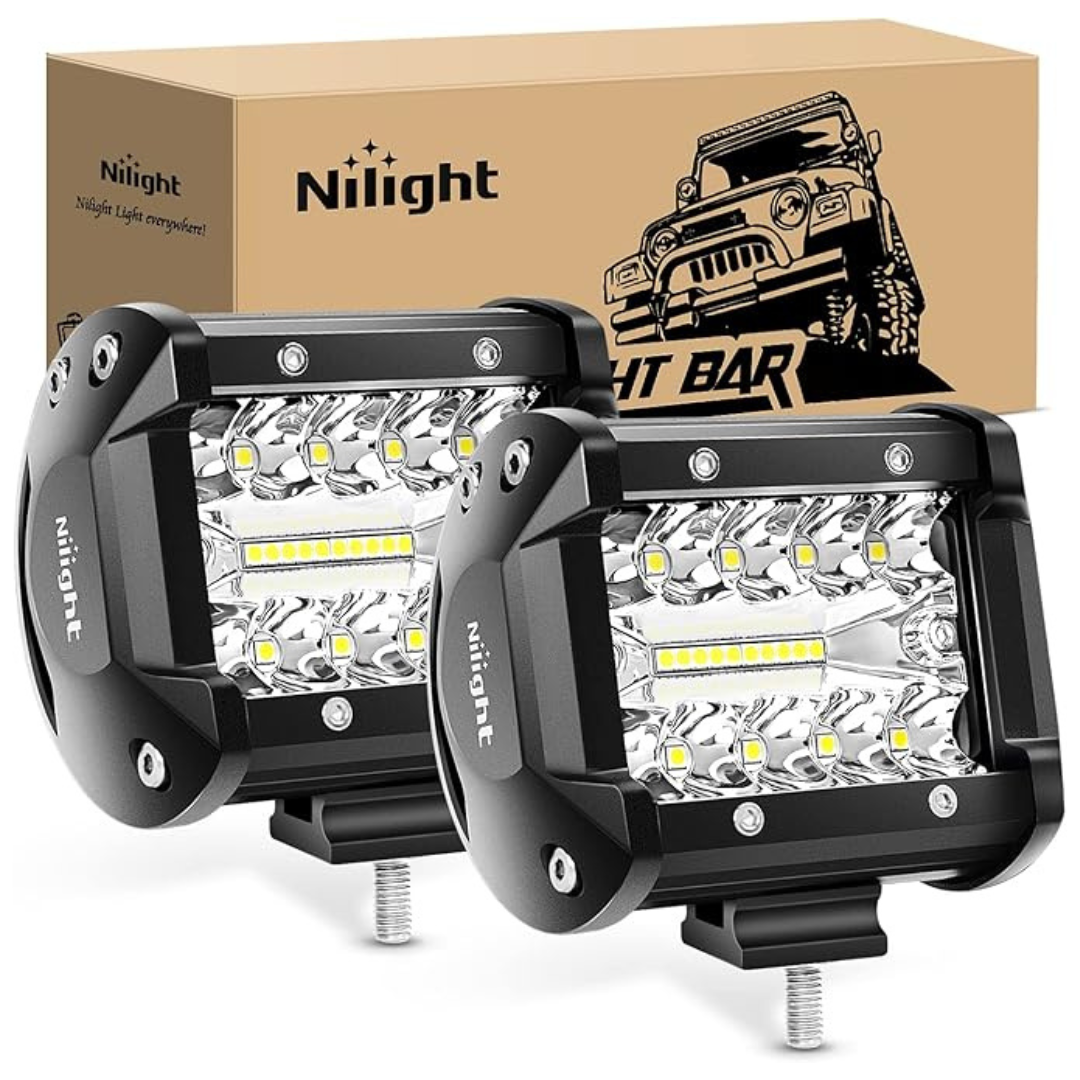 2-Piece Nilight 4 Inch 60W LED Work Light Pods