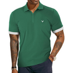 Men's Slim Fit Moisture Wicking Zipper Polo Shirt