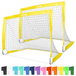 Set of 2 GoSports Portable 4 ft x 3 ft Soccer Goals Pop Up Nets