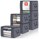 6-Pack Foldable Thick Fabric Clothes Storage Bags