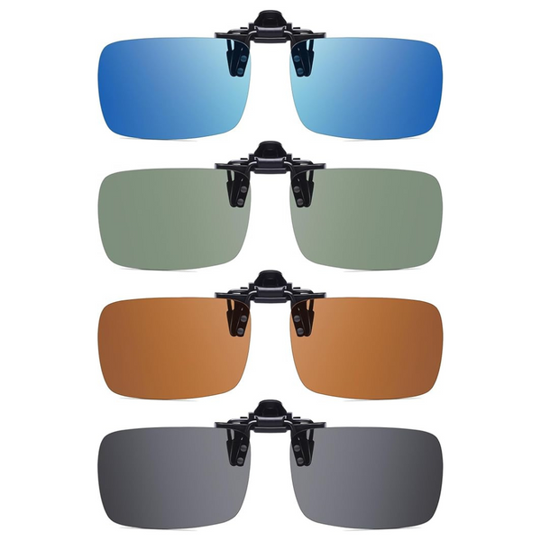 4-Pack Unisex Polarized Clip-On Sunglasses With UV Protection