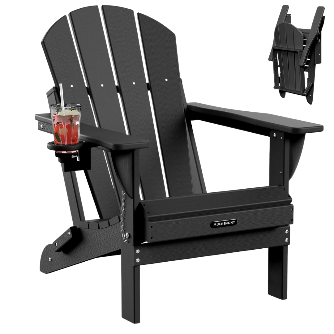 Outdoor Weather Resistant Folding Adirondack Patio Chair