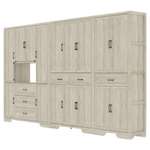 FUFU&GAGA 78.7" Tall Light Oak Wood Bookcase W/ 27 Shelves & Drawers