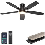 52" Low Profile Ceiling Fan W/ LED Light & App/Remote Control (3 Colors)